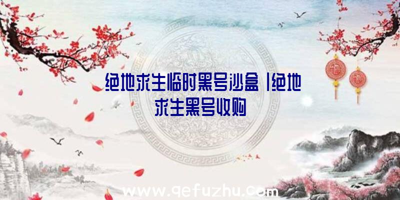「绝地求生临时黑号沙盒」|绝地求生黑号收购